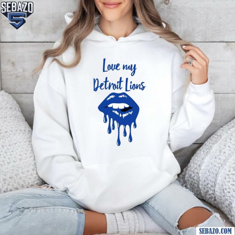 Vintage Love my Detroit Lions lip Shirt hoodie