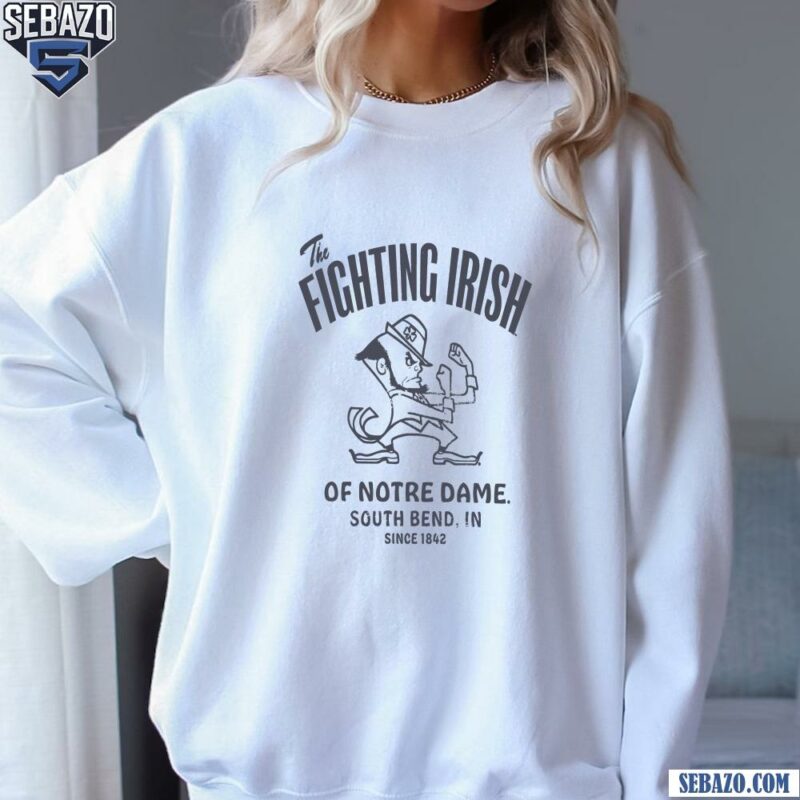 Vintage The Fighting Irish Of Notre Dame Logo Mascot Shirt sweatshirt