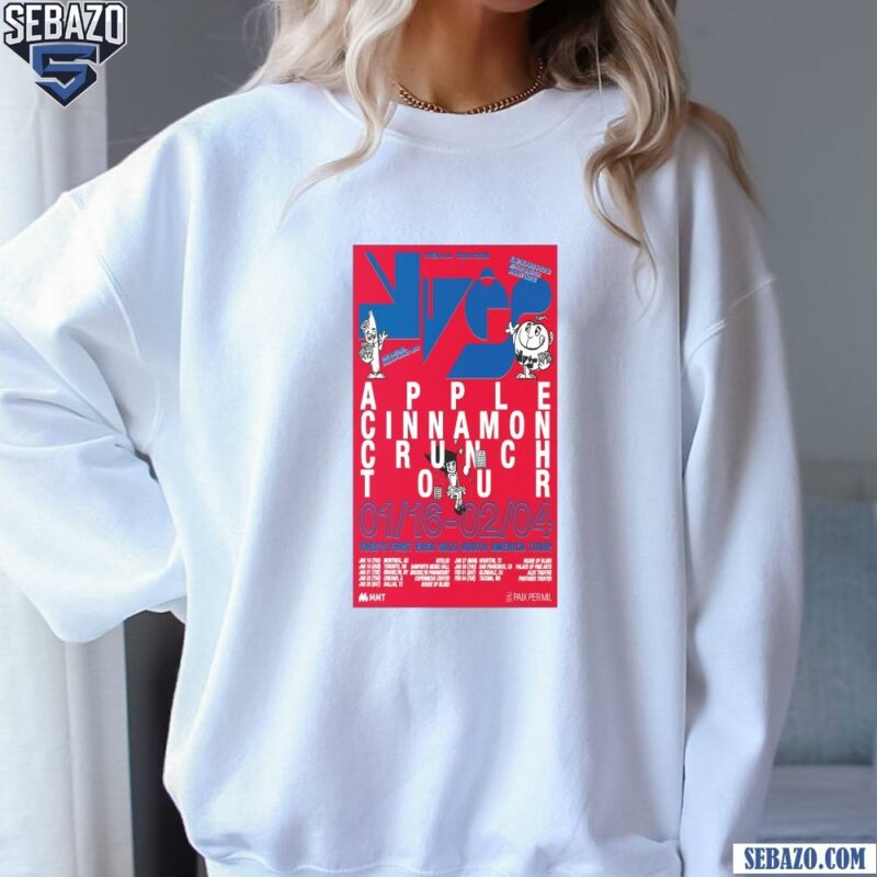 Yves Apple Cinnamon Crunch Tour In North America 2025 Shirt sweatshirt