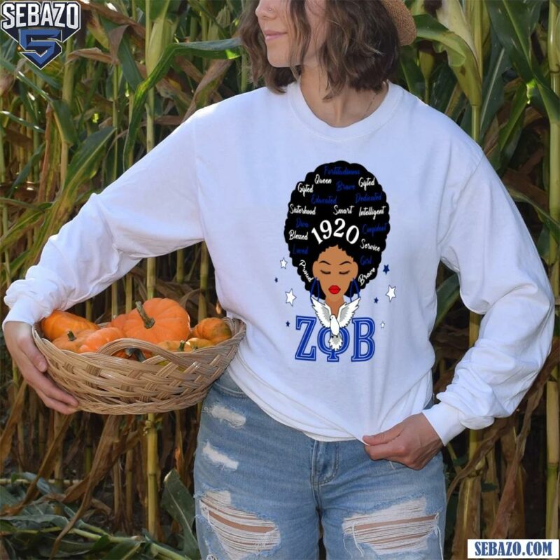 Zeta Phi Beta Afro Girl 1920 Sorority Shirt long sleeved