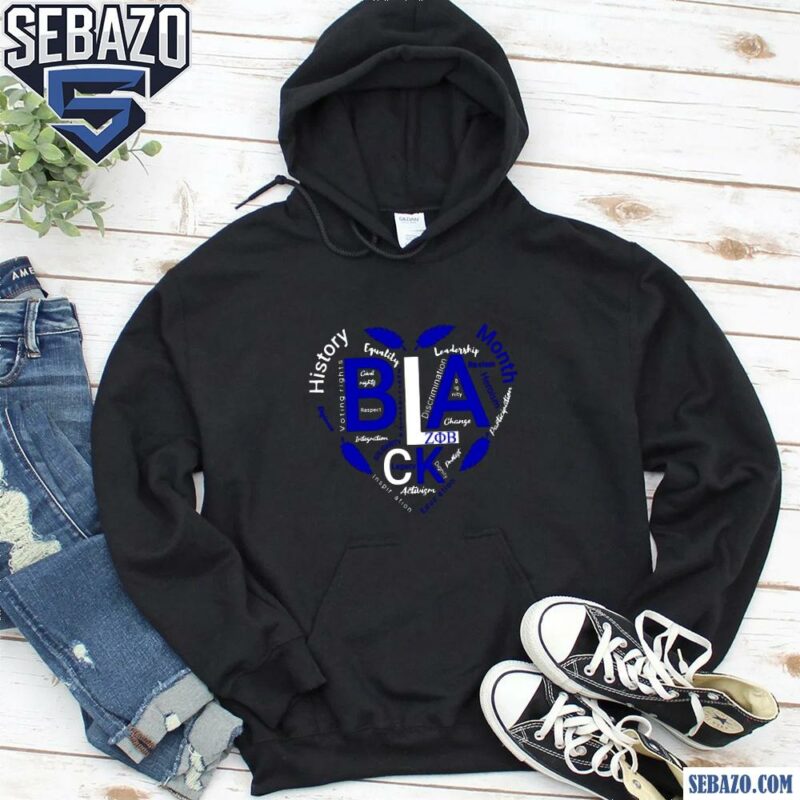 Zeta Phi Beta Black History HeartSVG hoodie