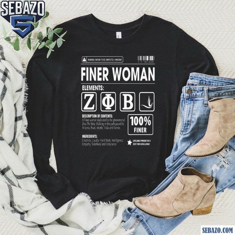 Zeta Phi Beta Finer Woman Ingredients Shirt long sleeved