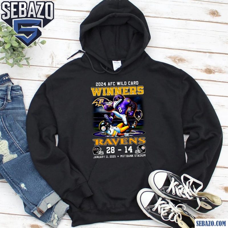 2024 AFC Wild Card Winners Ravens 28 14 Steelers Shirt hoodie