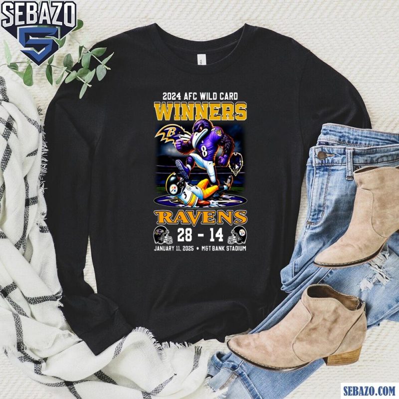 2024 AFC Wild Card Winners Ravens 28 14 Steelers Shirt long sleeved