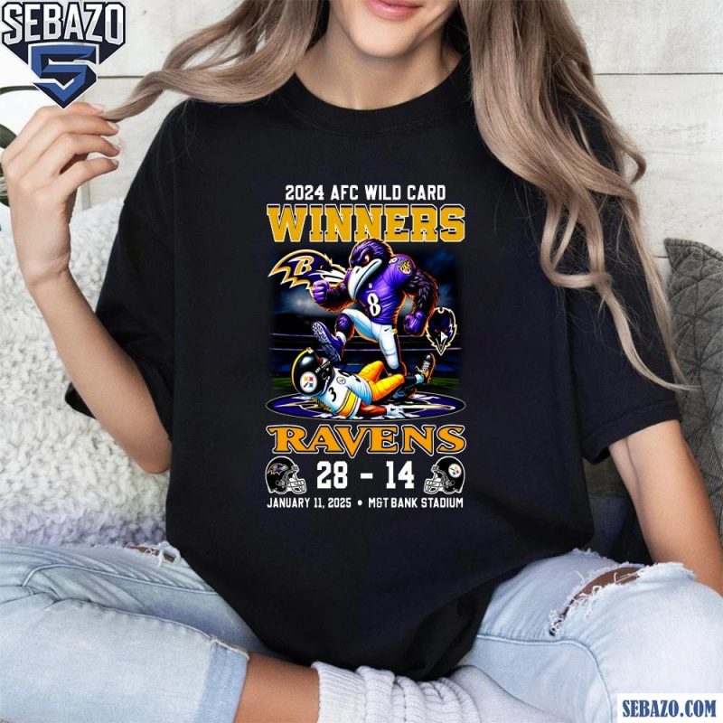 2024 AFC Wild Card Winners Ravens 28 14 Steelers Shirt t-shirt