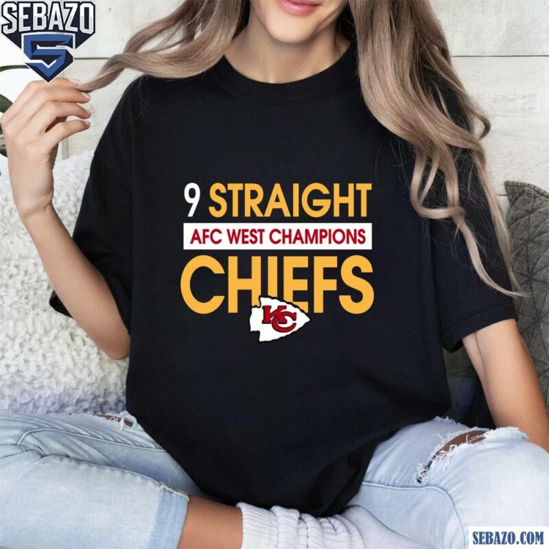 9 Straight Afc West Champions Kansas City Chiefs Logo Shirt t-shirt