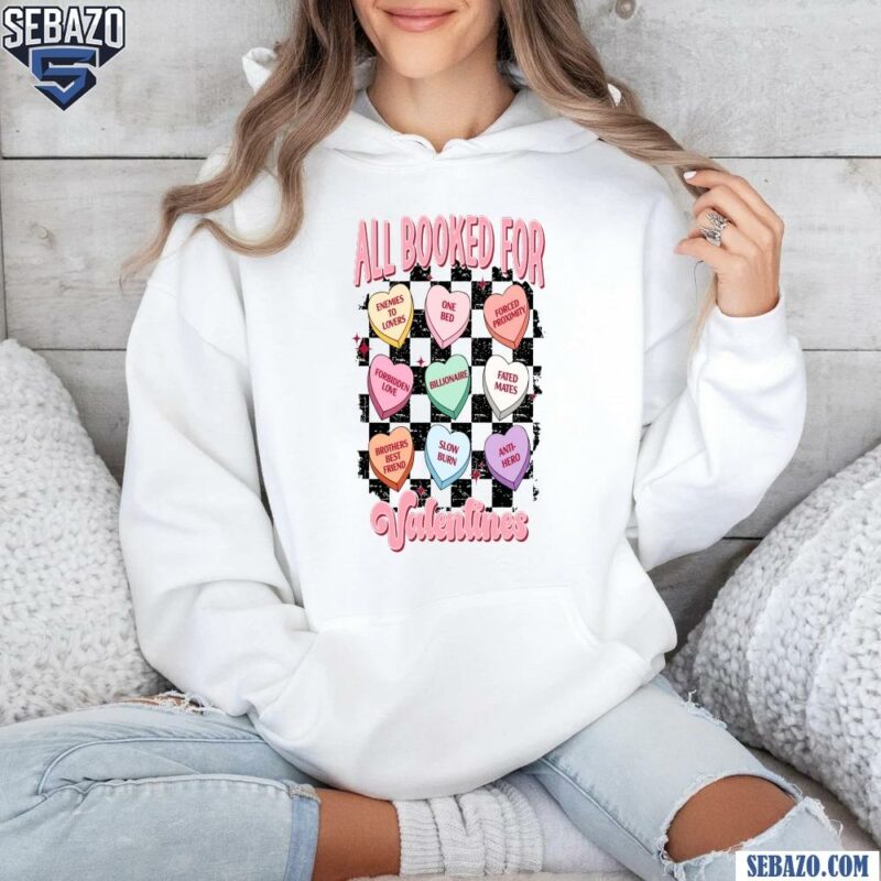 All Booked For Valentines Candy Heart Checkered Shirt hoodie