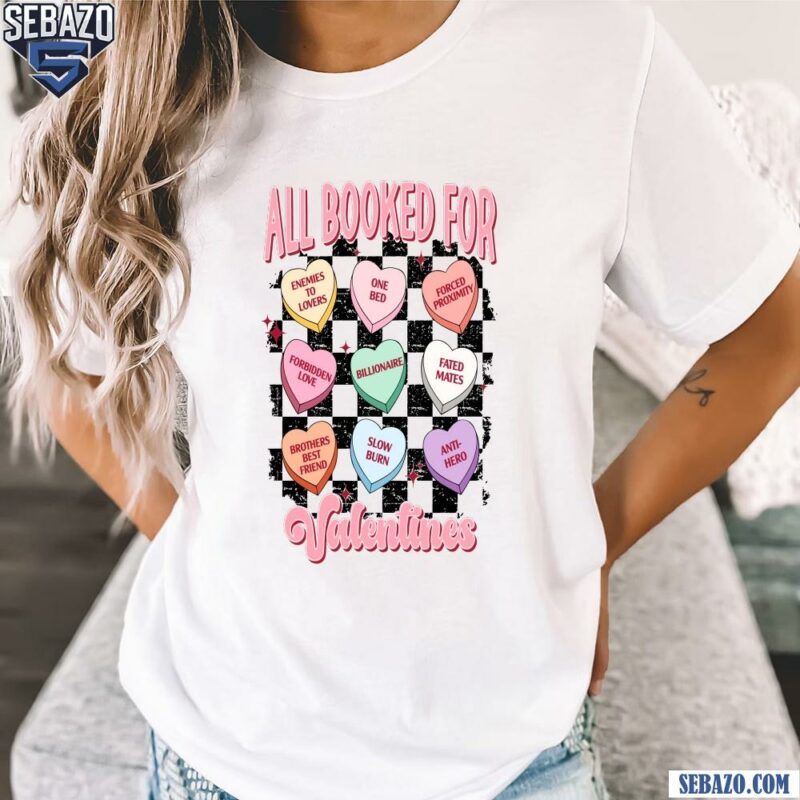 All Booked For Valentines Candy Heart Checkered Shirt t-shirt