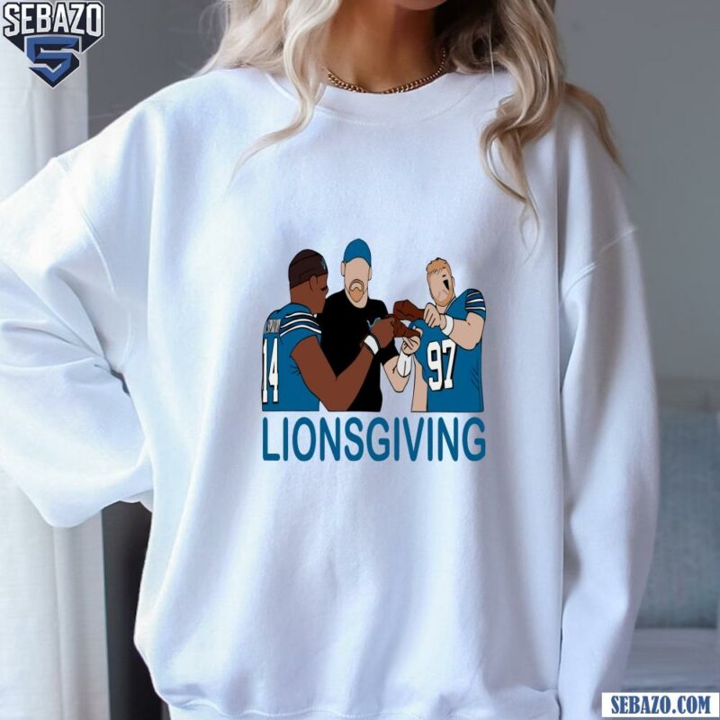 Amon Ra St Brown Aidan Hutchinson Lionsgiving Shirt sweatshirt