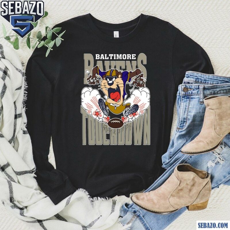 Baltimore Ravens Tuchdown Nfl Tasmanian Devil Shirt long sleeved