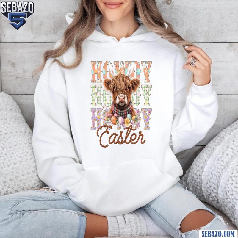 Beauty Easter Highland Cow Shirt hoodie