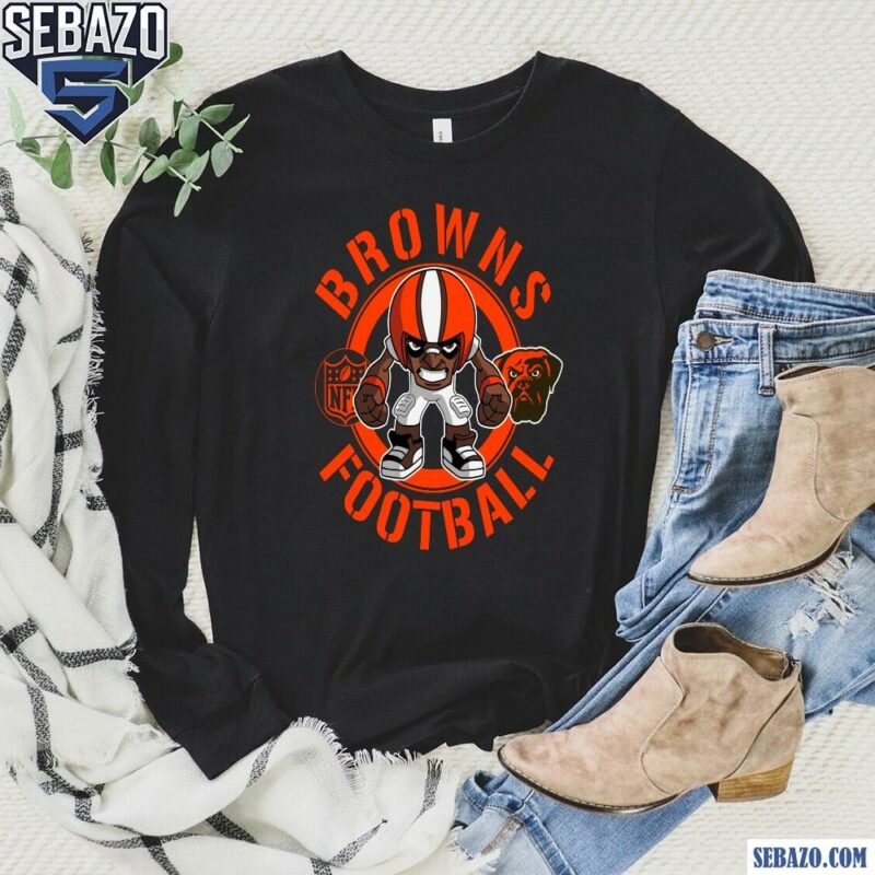 Browns Football Nfl Rush Zone Cartoon Character Shirt long sleeved