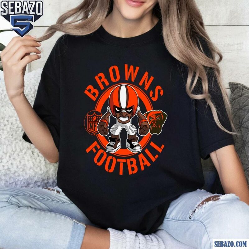 Browns Football Nfl Rush Zone Cartoon Character Shirt t-shirt