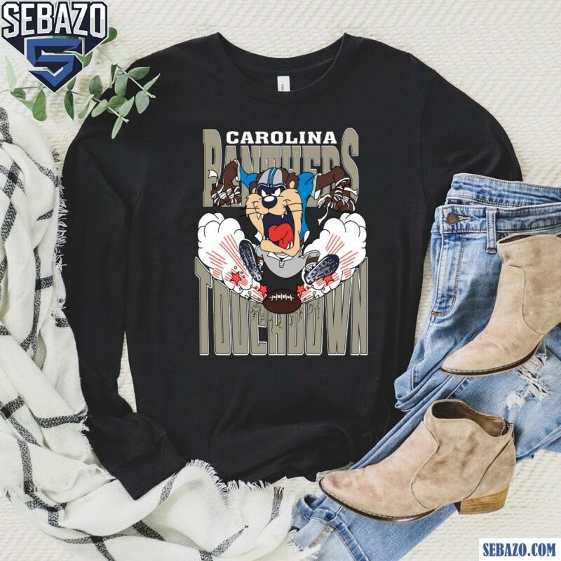 Carolina Panthers Tuchdown Nfl Tasmanian Devil Shirt long sleeved