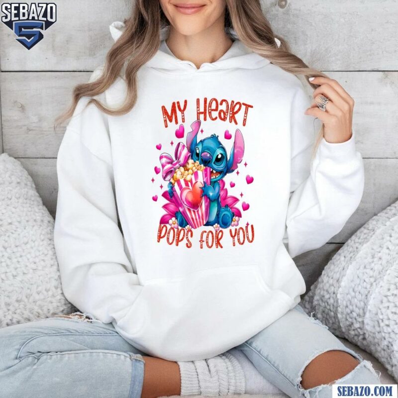 Disney Valentine Stitch My Heart Pops For You Shirt hoodie