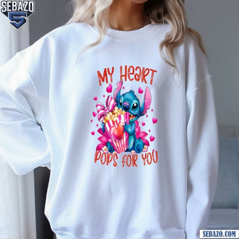 Disney Valentine Stitch My Heart Pops For You Shirt sweatshirt