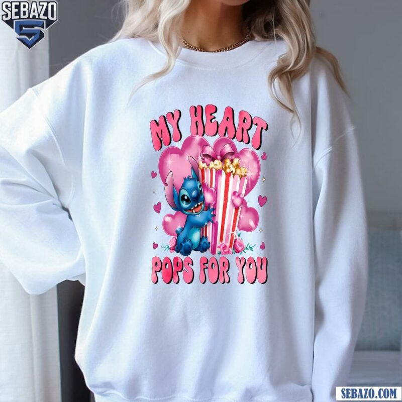 Disney Valentine Stitch My Heart Pops For You Shirt sweatshirt