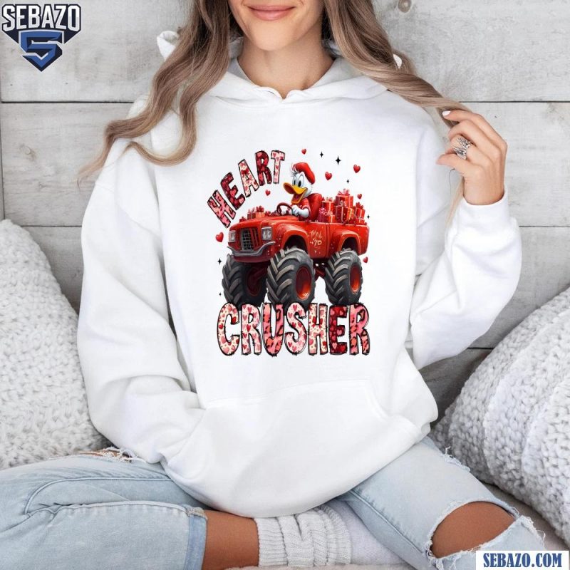 Donald Duck Valentine Heart Crusher Tractor Shirt hoodie