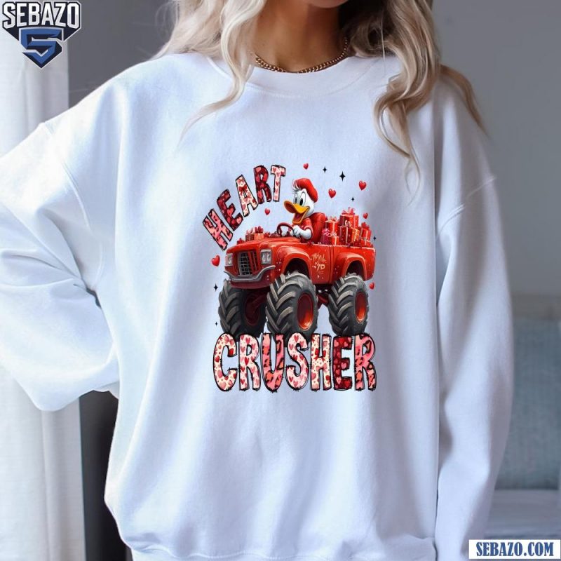 Donald Duck Valentine Heart Crusher Tractor Shirt sweatshirt