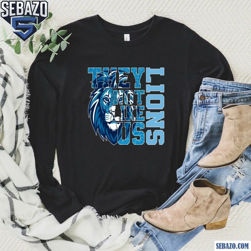 Glitter Detroit Lions They Not Like Us Shirt long sleeved