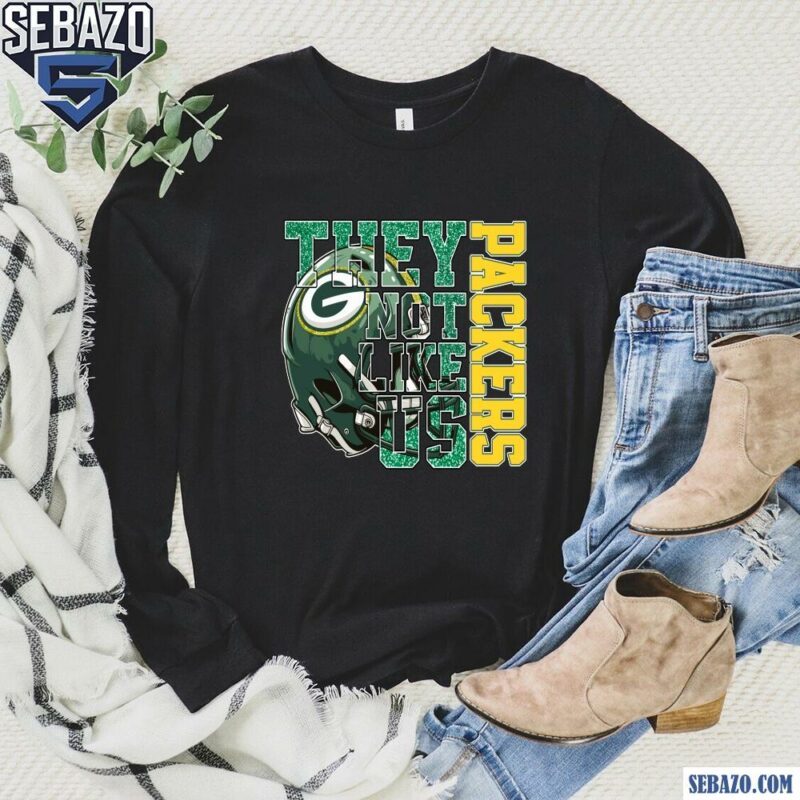 Glitter Green Bay Packers They Not Like Us Shirt long sleeved