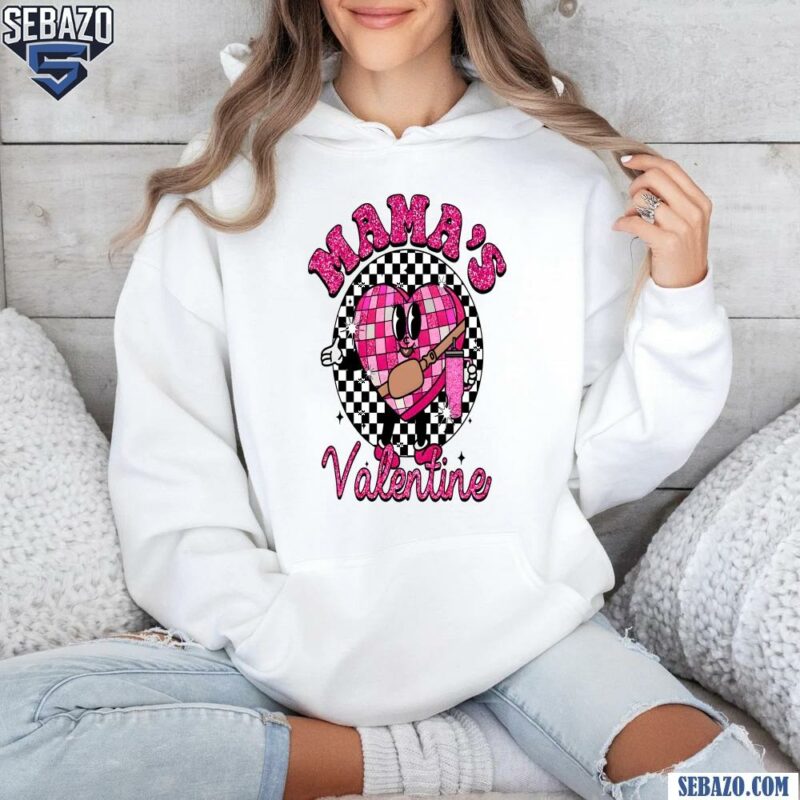 Glitter Mamas Valentine Checkered Candy Heart Shirt hoodie