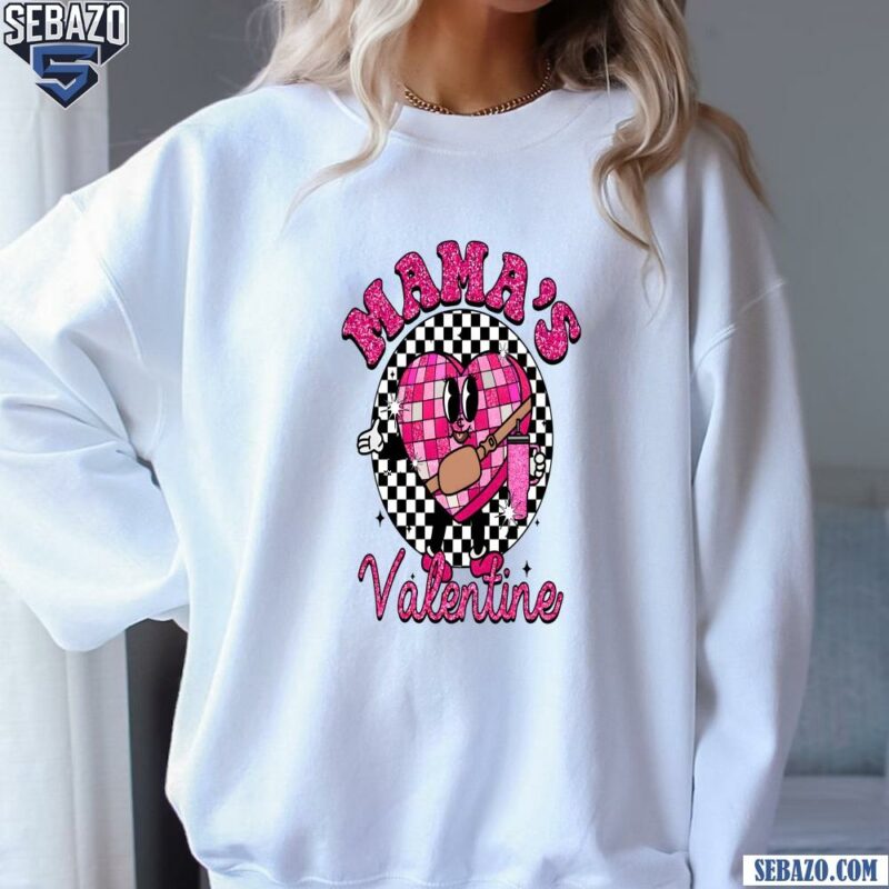 Glitter Mamas Valentine Checkered Candy Heart Shirt sweatshirt