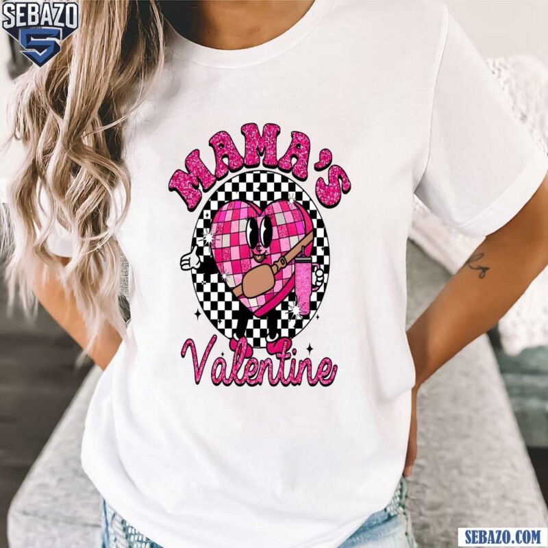 Glitter Mamas Valentine Checkered Candy Heart Shirt t-shirt