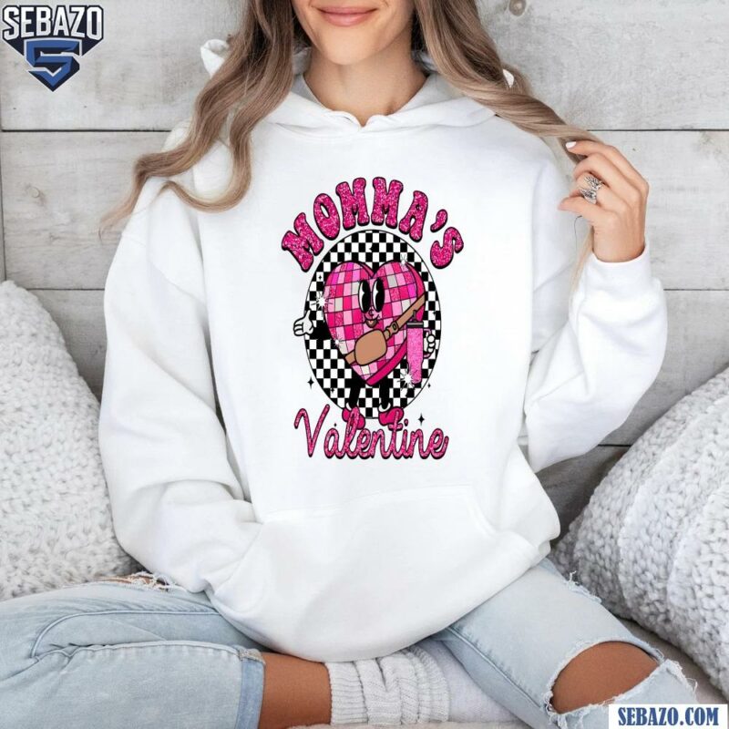 Glitter Mommas Valentine Checkered Candy Heart Shirt hoodie