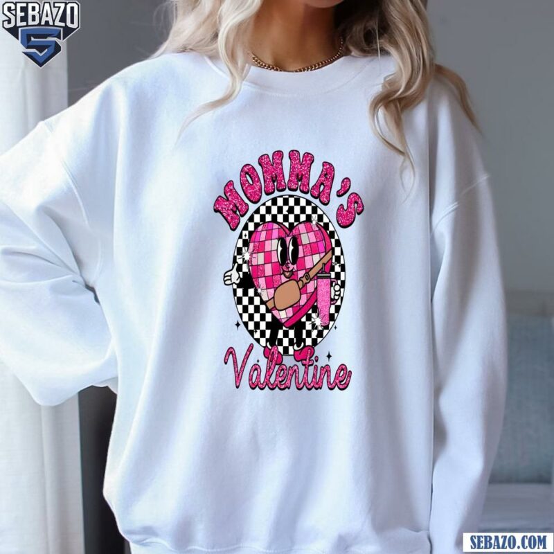 Glitter Mommas Valentine Checkered Candy Heart Shirt sweatshirt