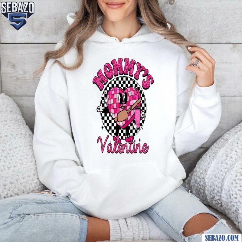 Glitter Mommys Valentine Checkered Candy Heart Shirt hoodie