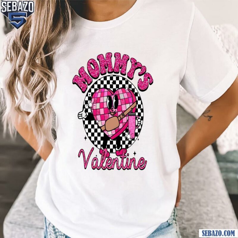 Glitter Mommys Valentine Checkered Candy Heart Shirt t-shirt