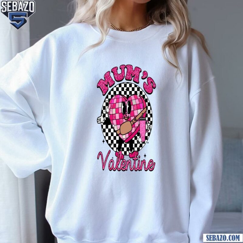 Glitter Mums Valentine Checkered Candy Heart Shirt sweatshirt