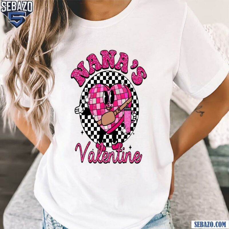 Glitter Nanas Valentine Checkered Candy Heart Shirt t-shirt