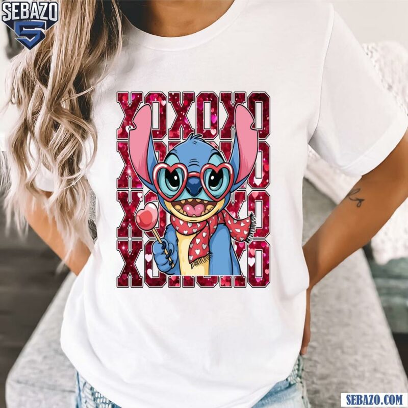 Glitter Xoxo Valentine Stitch Coquette Vibes Shirt t-shirt