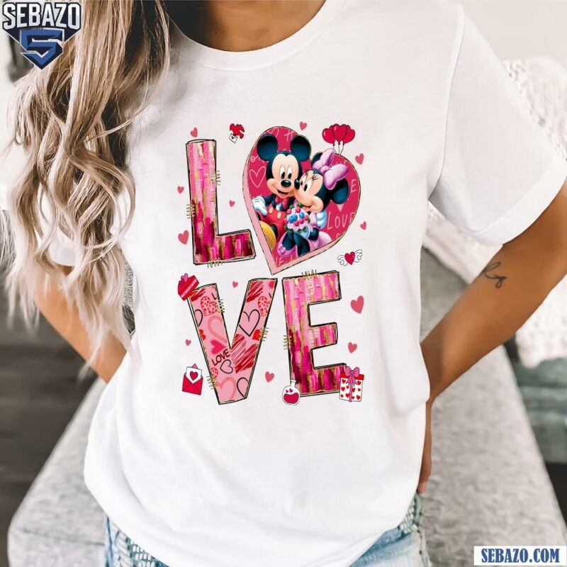 Glittle Disney Mickey And Minnie Love Valentines Shirt t-shirt