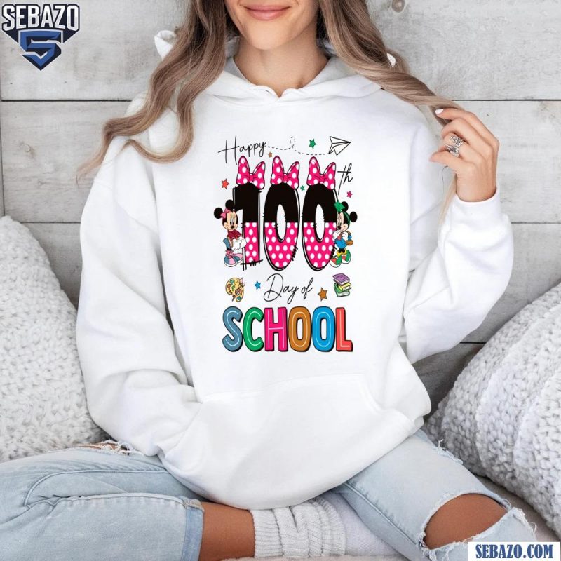 Happy 100 Day Of School Disney Minnie Mouse Shirt hoodie