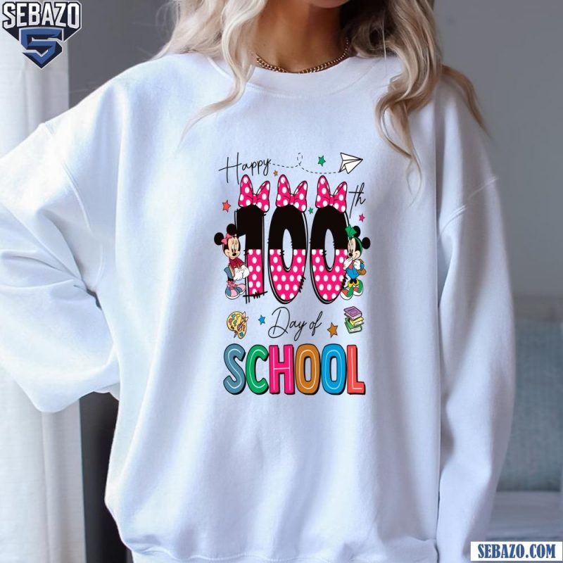 Happy 100 Day Of School Disney Minnie Mouse Shirt sweatshirt