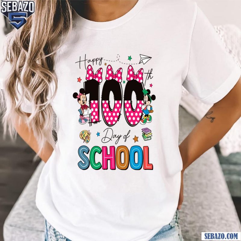 Happy 100 Day Of School Disney Minnie Mouse Shirt t-shirt