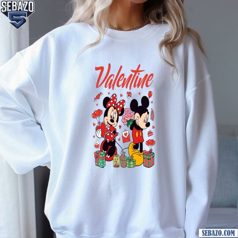 Happy Valentine Heart Mickey And Minnie Mouse Shirt sweatshirt