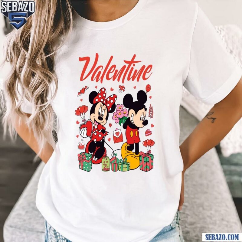 Happy Valentine Heart Mickey And Minnie Mouse Shirt t-shirt