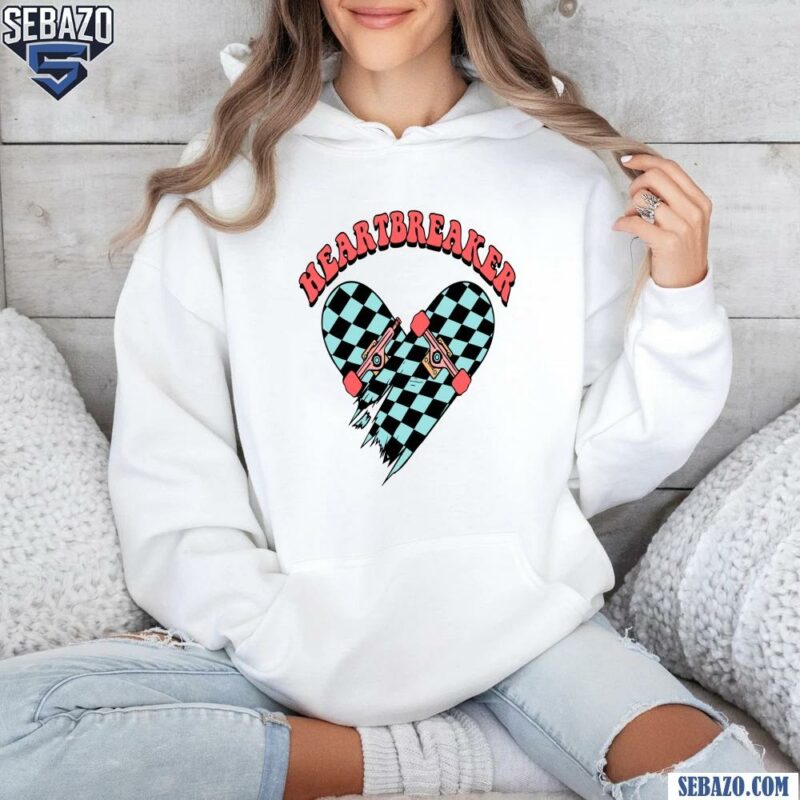 Hearbreaker Skateboard Checkered Funny Valentines Day Shirt hoodie