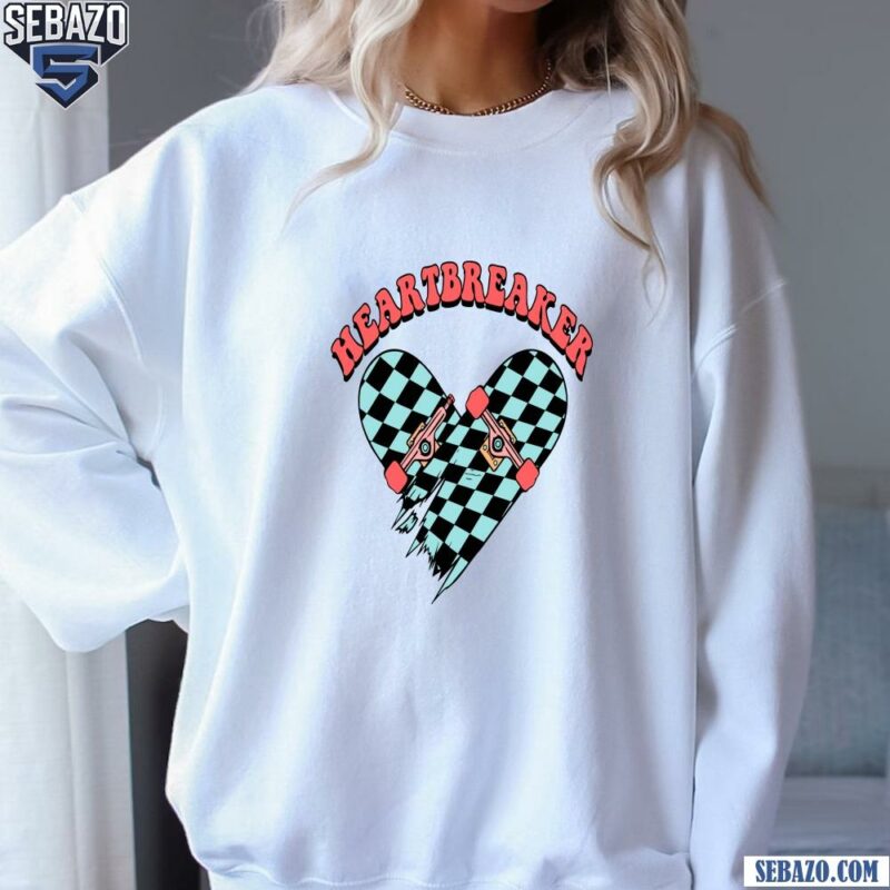 Hearbreaker Skateboard Checkered Funny Valentines Day Shirt sweatshirt