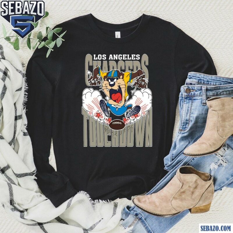 Los Angeles Chargers Tuchdown Nfl Tasmanian Devil Shirt long sleeved