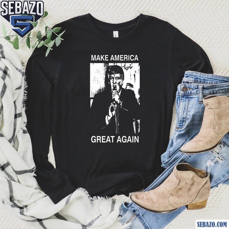 Make America Great Again Trump Gun In Mouth Shirt long sleeved