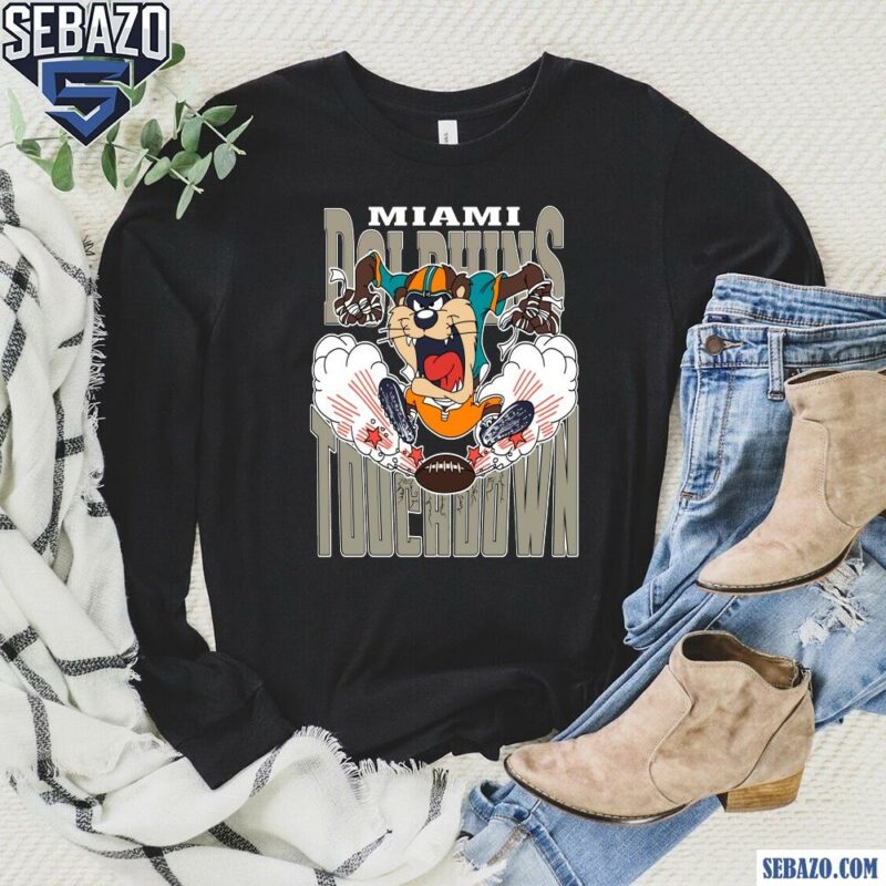 Miami Dolphins Tuchdown Nfl Tasmanian Devil Shirt long sleeved