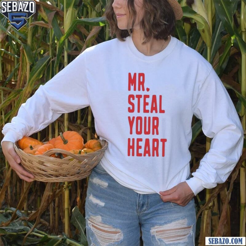 Mr Steal Your Heart Funny Valentines Day Shirt long sleeved