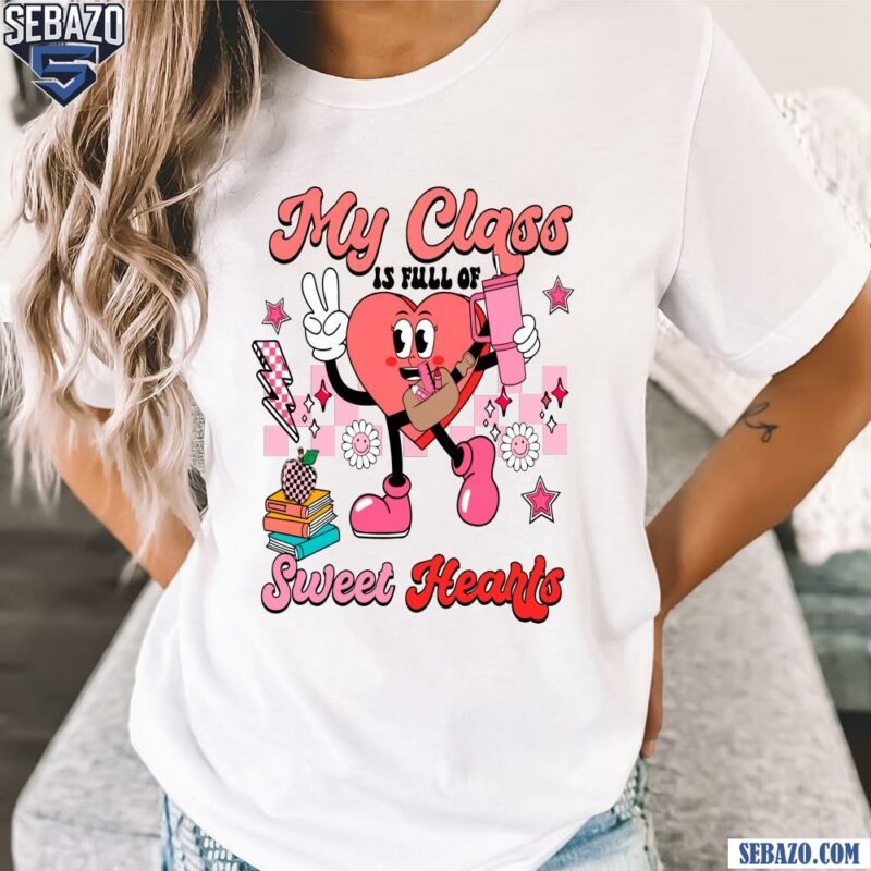 My Class Is Full Of Sweet Hearts Valentine Teacher Checkered Shirt t-shirt