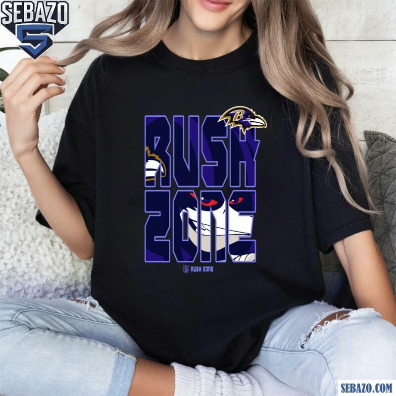 Nfl Rush Zone Cartoon Baltimore Ravens Football Logo Shirt t-shirt