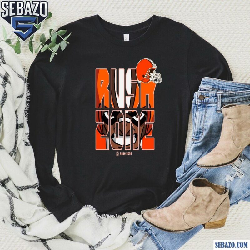 Nfl Rush Zone Cartoon Cleveland Browns Football Logo Shirt long sleeved